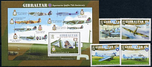 Гибралтар, 2011, Самолёты "Спитфайр", 4 марки+блок